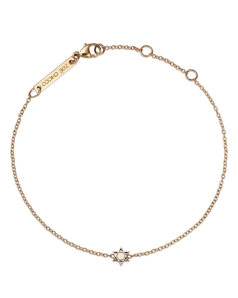 Zoe Chicco 14K Yellow Gold Itty Bitty Symbols Star of David Disc Chain Bracelet Cover