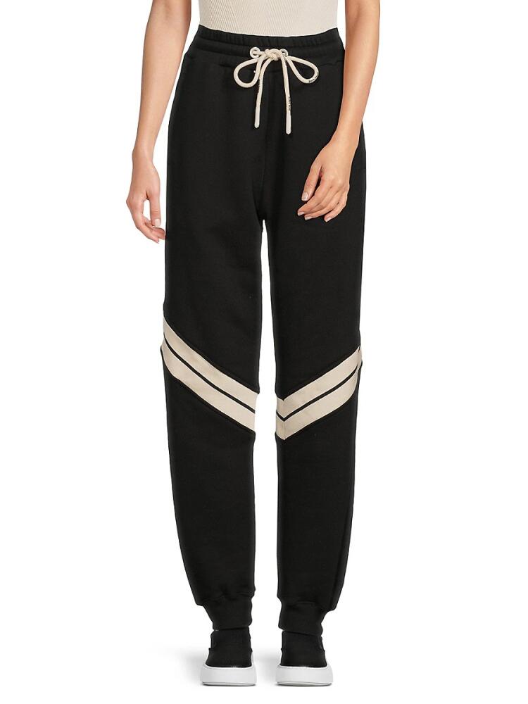 Palm Angels Women's Striped Drawstring Joggers - Black Cover