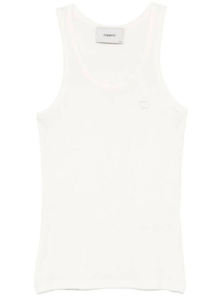 Coperni logo ribbed tank top - White Cover