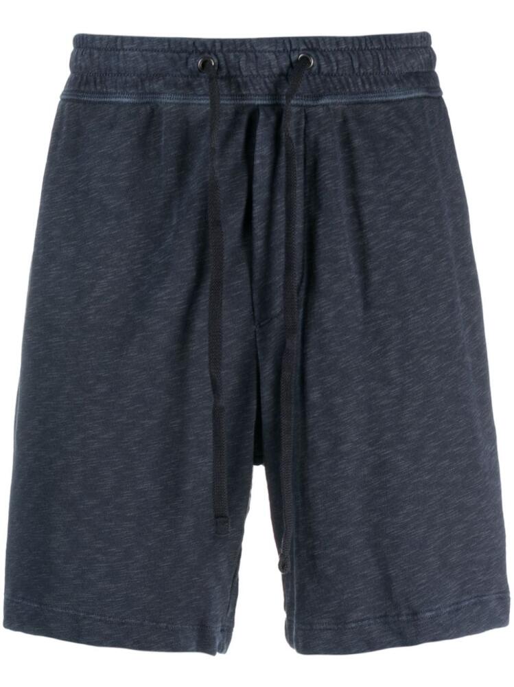 James Perse mélange-effect cotton track shorts - Blue Cover