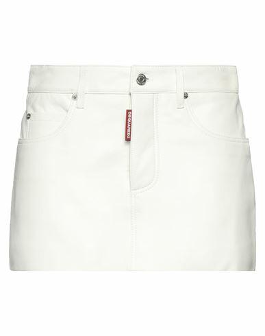 Dsquared2 Woman Mini skirt White Ovine leather Cover