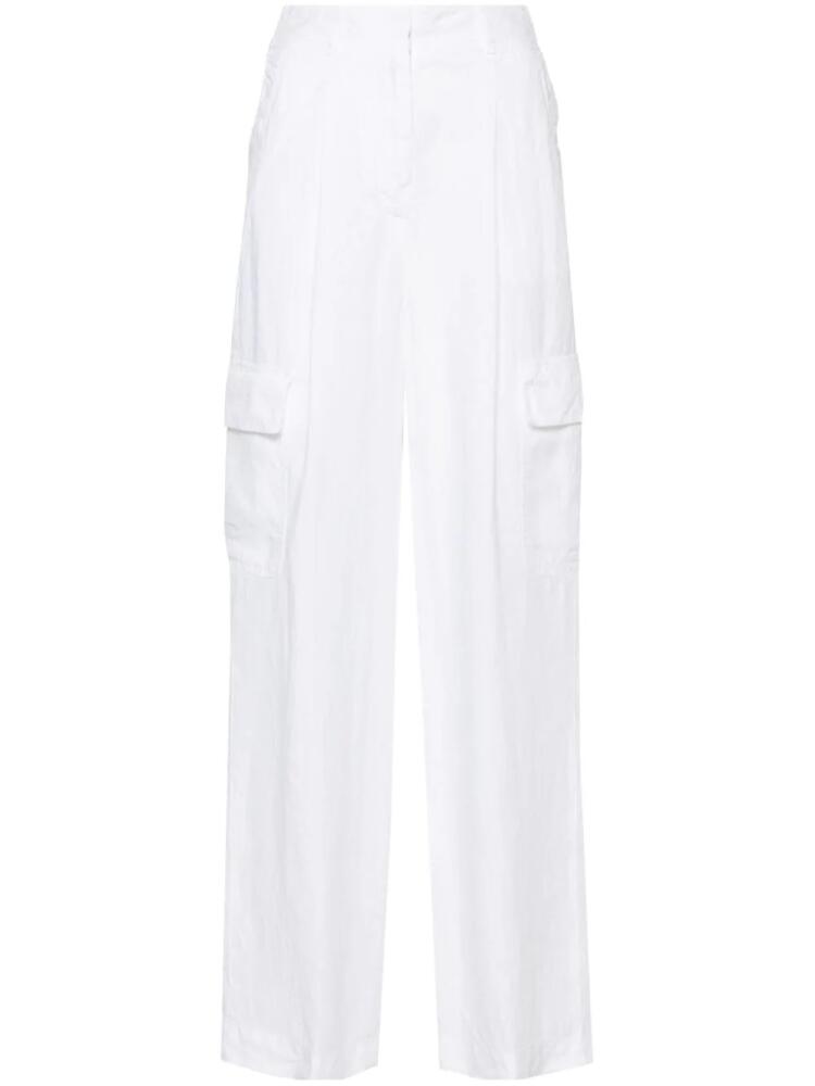 Peserico linen chambray straight trousers - White Cover