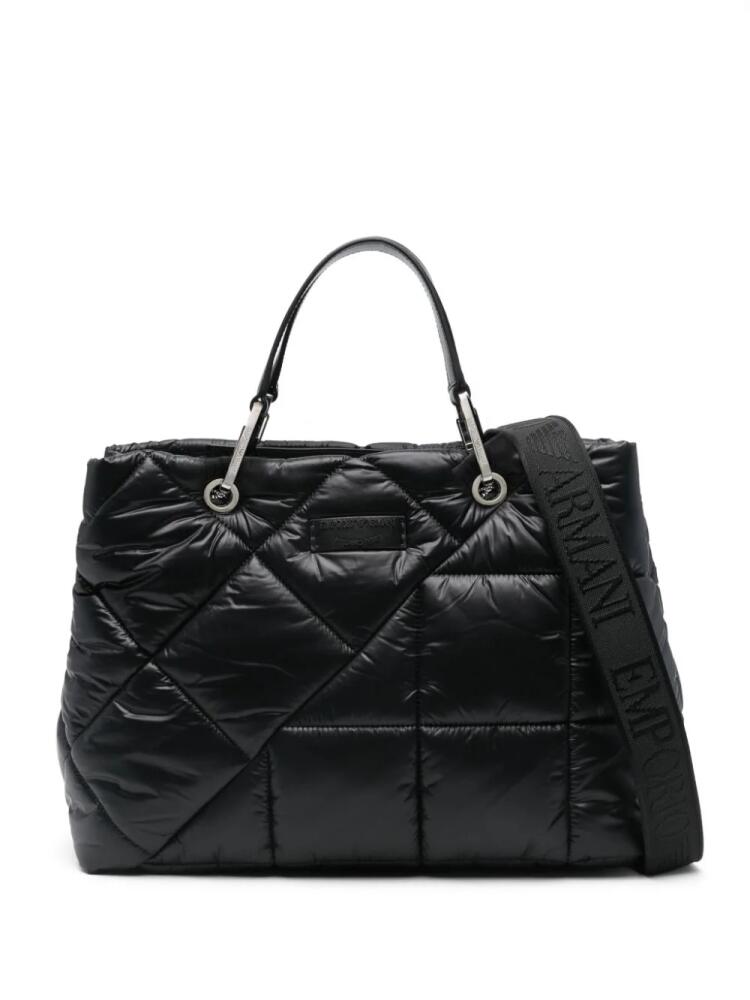 Emporio Armani quilted tote bag - Black Cover