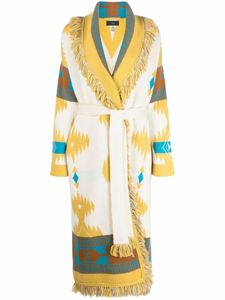 Alanui Icon fringe-detail belted coat - White Cover