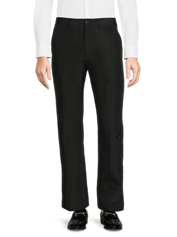 Valentino Men's Silk Straight Leg Pants - Nero Cover