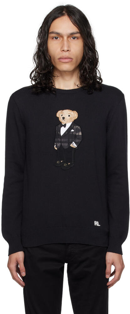 Ralph Lauren Purple Label Black Polo Bear Sweater Cover