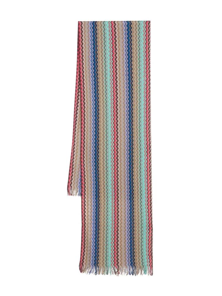 Missoni zigzag woven cotton scarf - Neutrals Cover