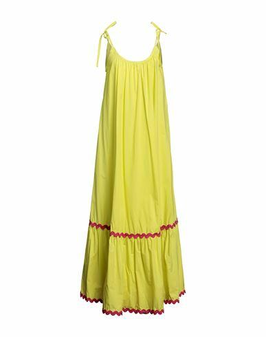 Gina Gorgeous Woman Maxi dress Acid green Cotton, Polyester Cover