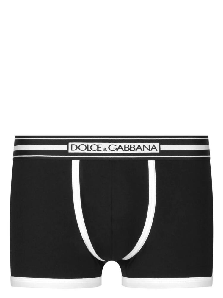 Dolce & Gabbana logo-print strap cotton-blend boxers - Black Cover