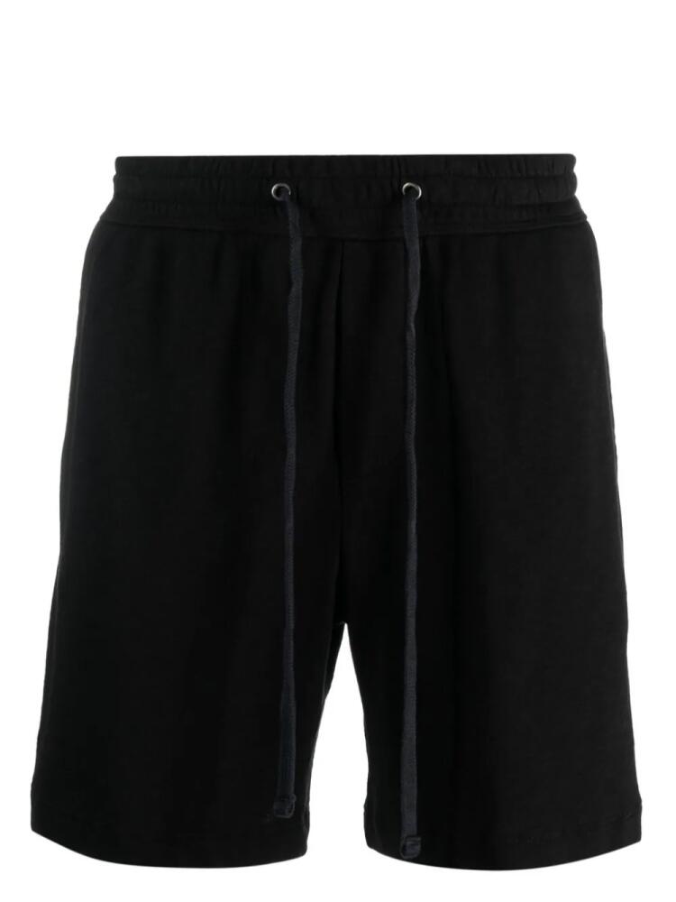 James Perse mélange-effect cotton track shorts - Black Cover