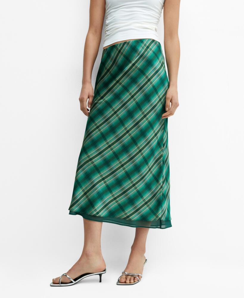 Mango Women's Printed Midi Skirt - Green Cover