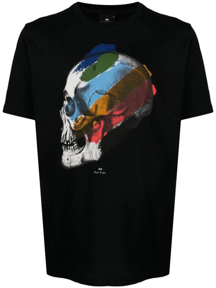 PS Paul Smith Stripe Skull-print organic cotton T-shirt - Black Cover