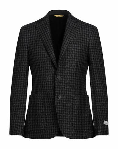 Canali Man Blazer Steel grey Wool, Silk Cover