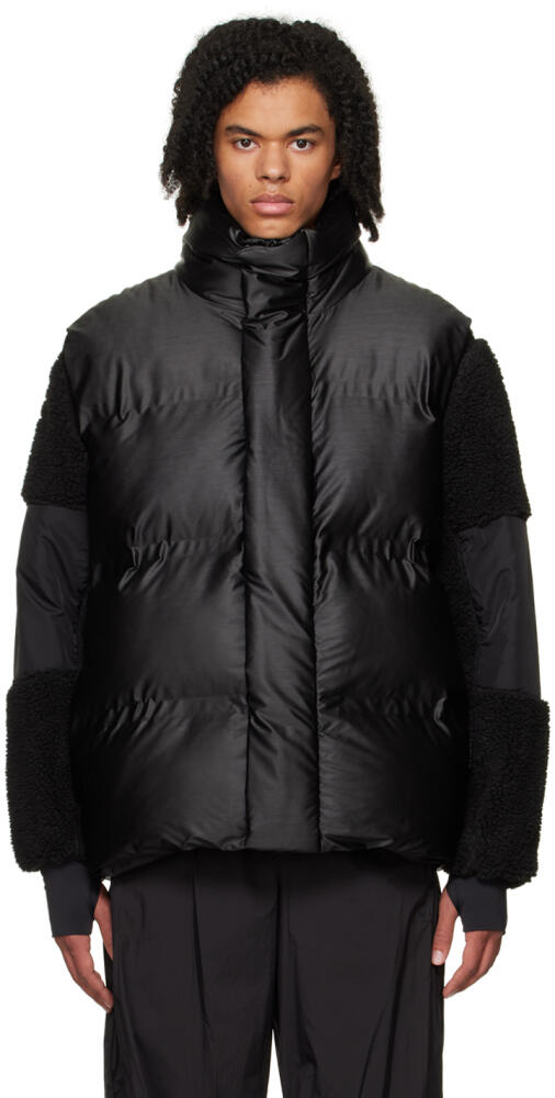 RAINS Black Bator Puffer Vest Cover