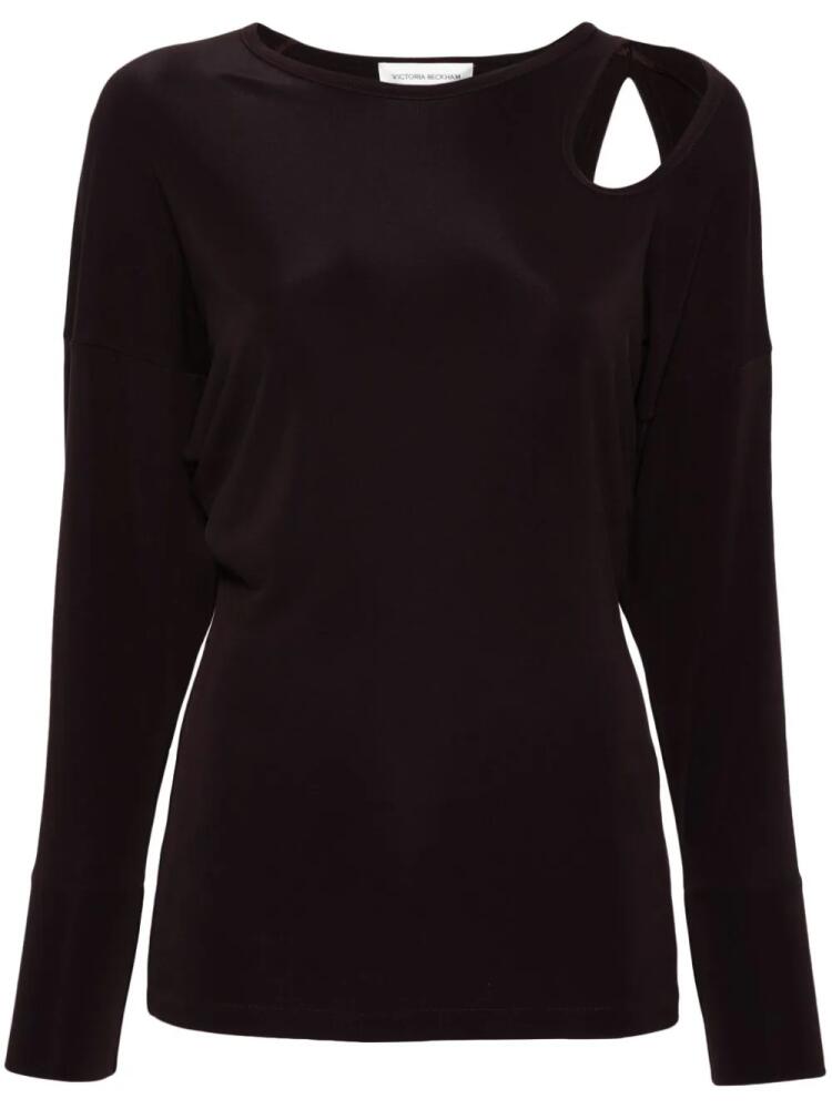 Victoria Beckham cut-out jersey top - Purple Cover