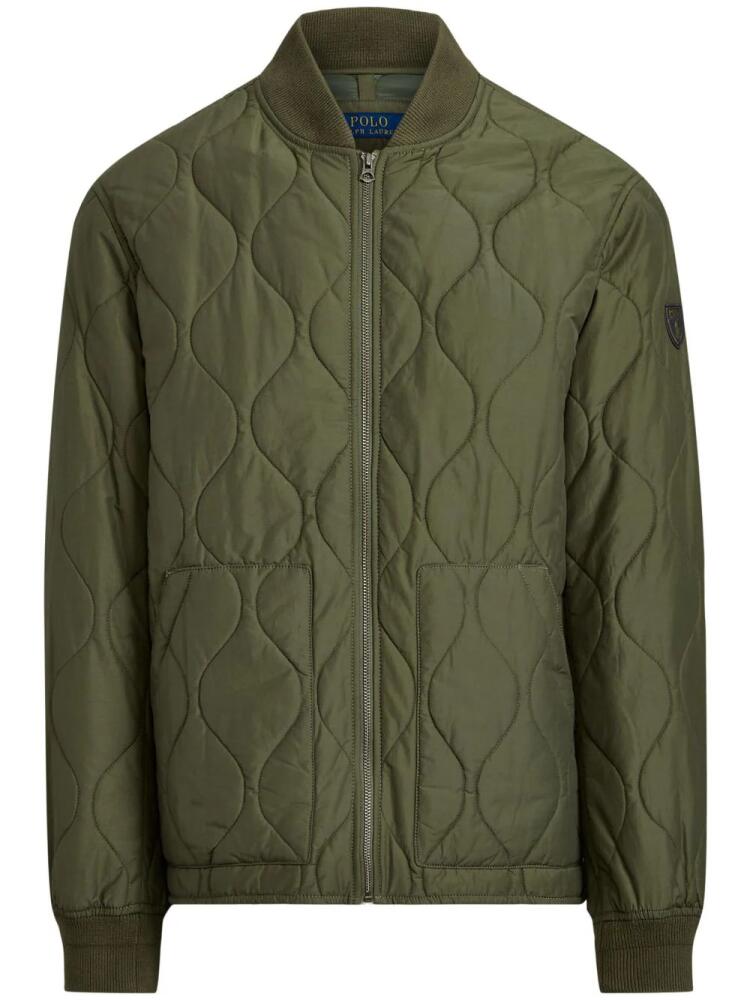 Polo Ralph Lauren logo-patch quilted jacket - Green Cover