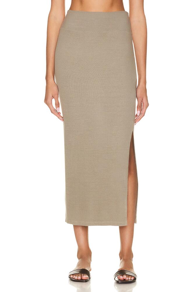 Enza Costa Stretch Silk Knit Essential Skirt in Olive Cover