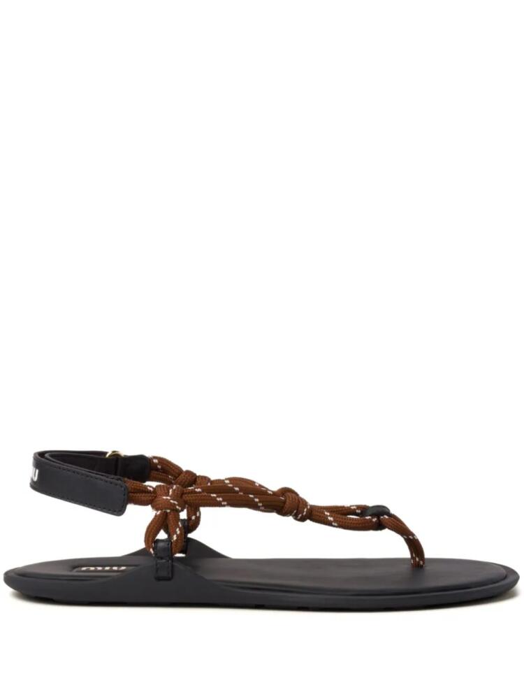 Miu Miu cord-strap leather sandals - Brown Cover