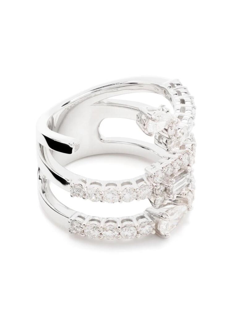 Yeprem 18kt white gold layered diamond ring - Silver Cover