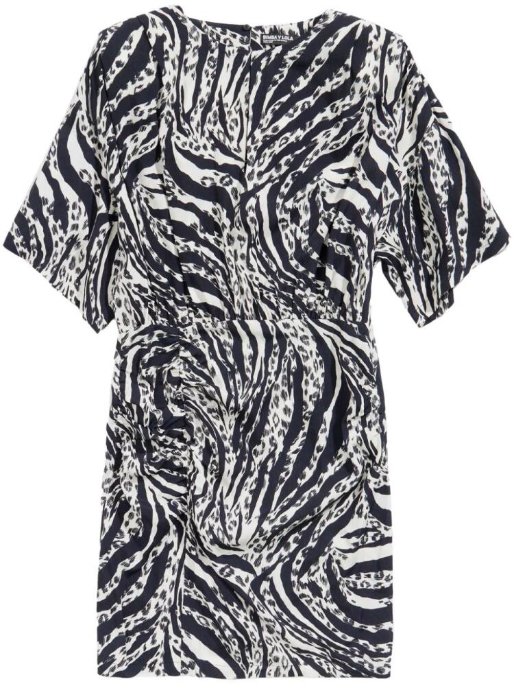 Bimba y Lola Zebra mini dress - Black Cover