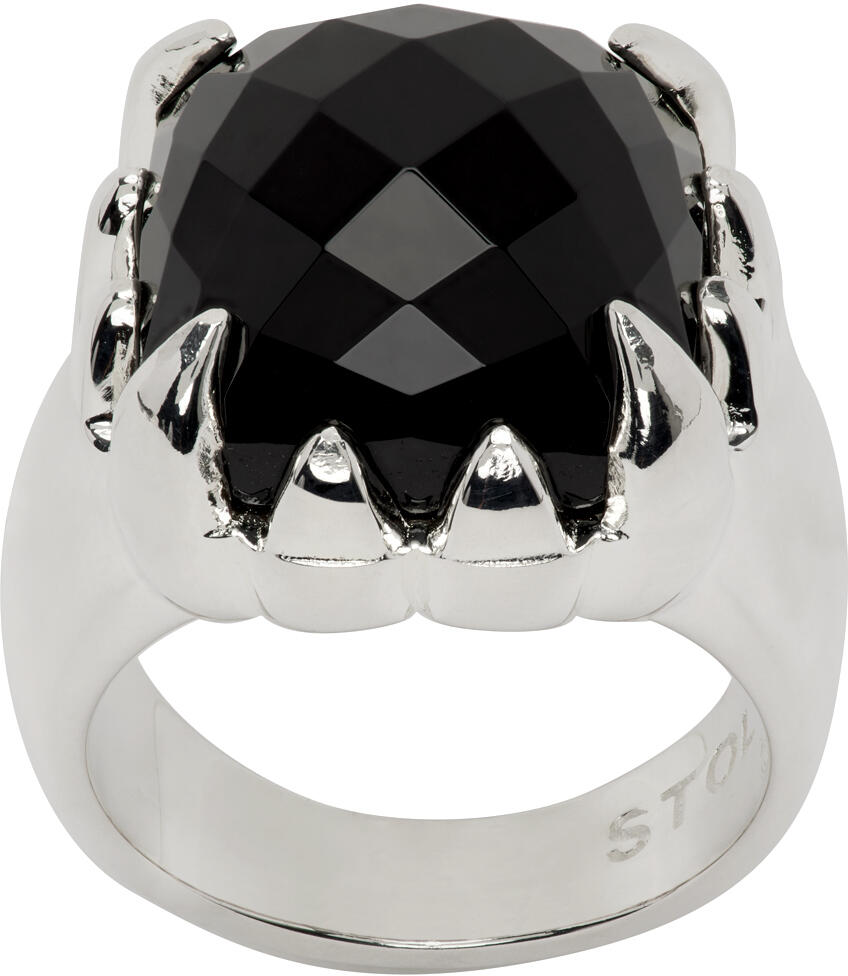 Stolen Girlfriends Club Silver Onyx Claw Ring Cover