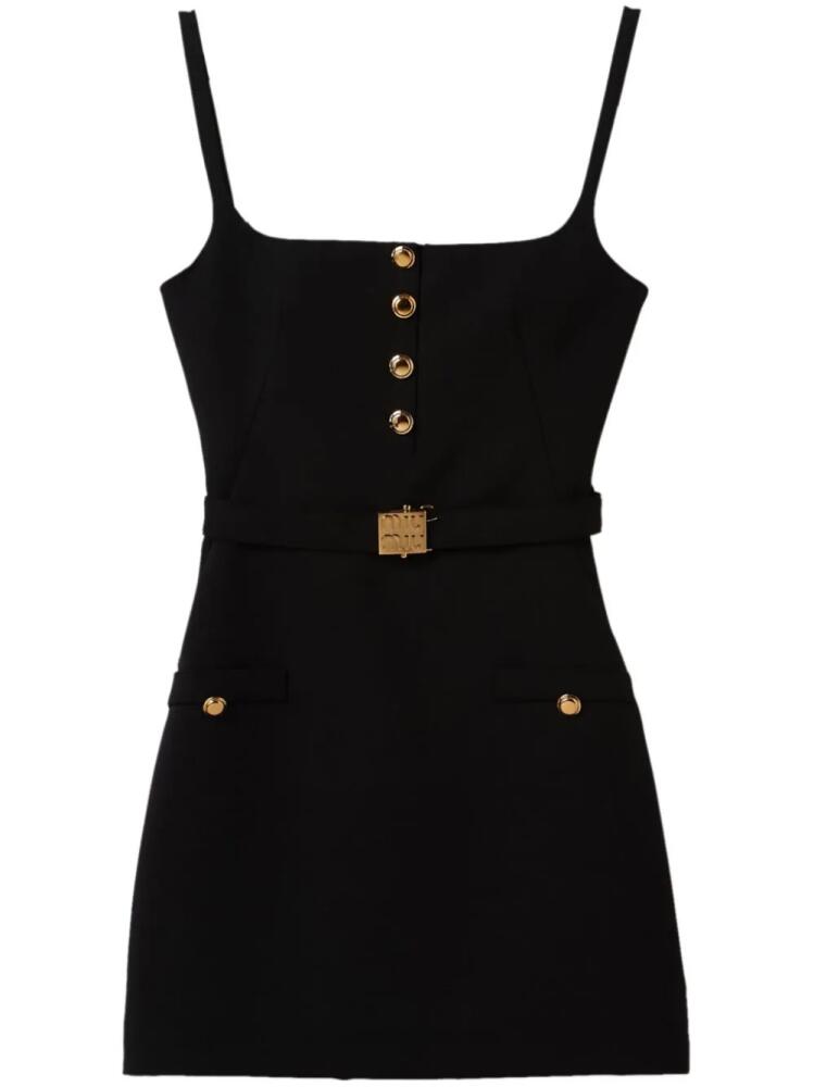 Miu Miu belted wool minidress - Black Cover