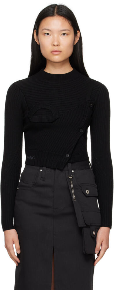 Feng Chen Wang Black Ribbed Sweater Cover