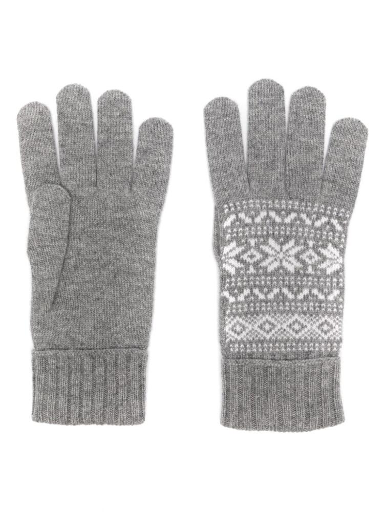 Eleventy patterned-intarsia gloves - Grey Cover