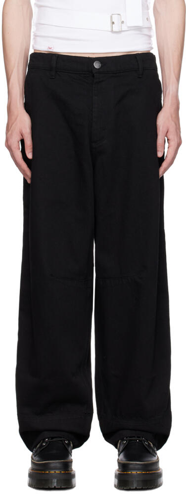 Charles Jeffrey LOVERBOY Black Hardware Denim Cargo Pants Cover