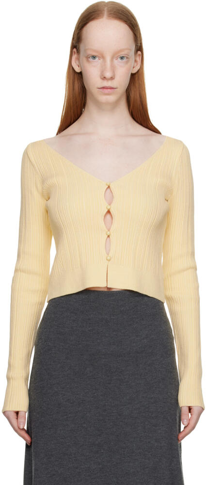 LVIR Yellow V-Neck Cardigan Cover