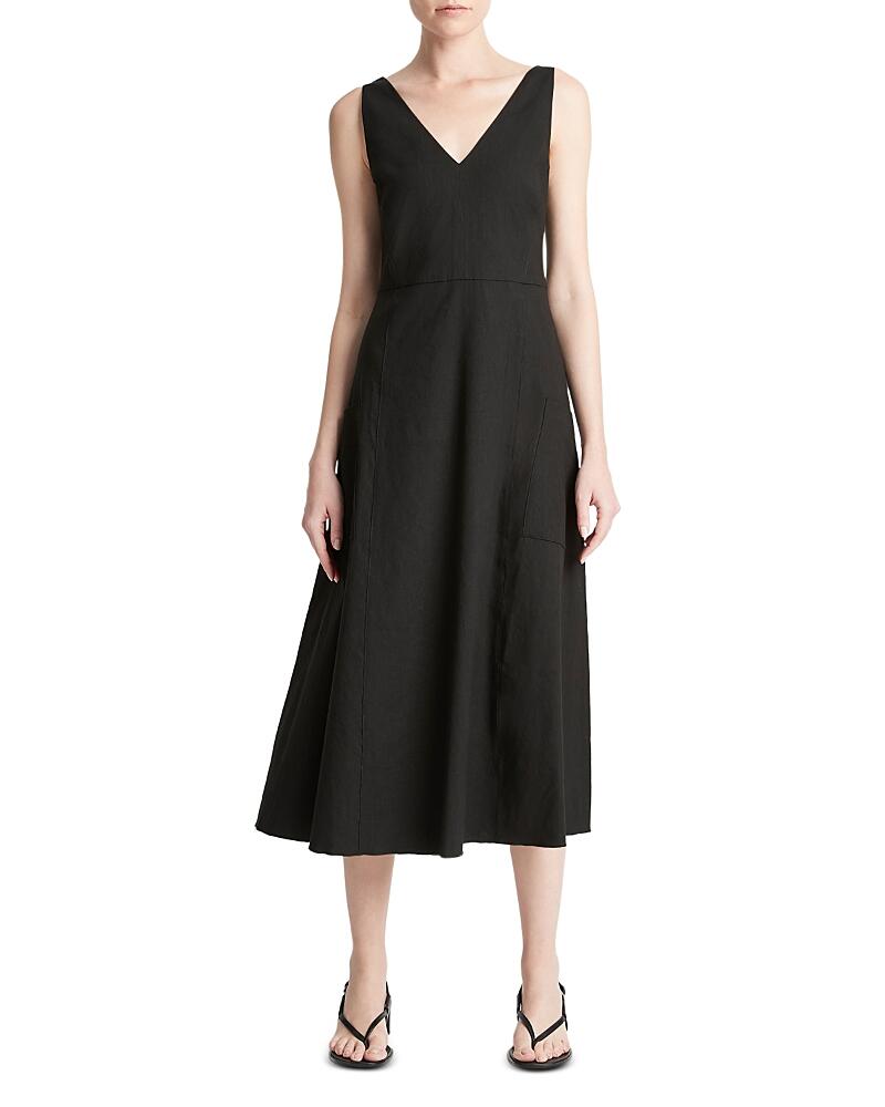 Vince Sleeveless V Neck Midi Dress Cover