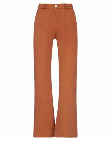 (+) People Woman Pants Rust Cotton, Elastane Cover