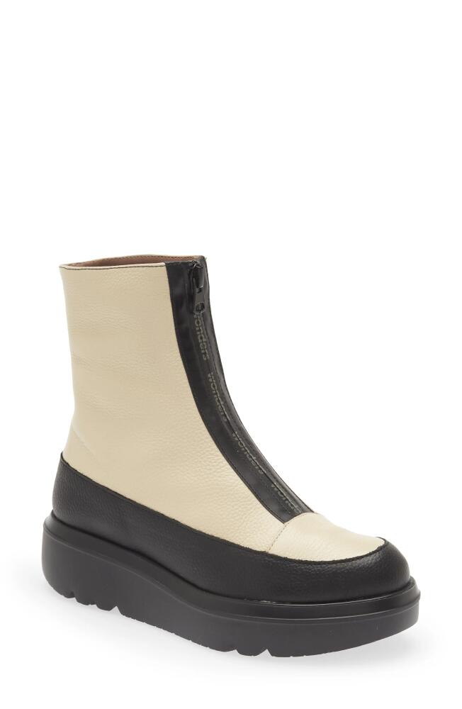 Wonders Front Zip Bootie in Black Cream Cover