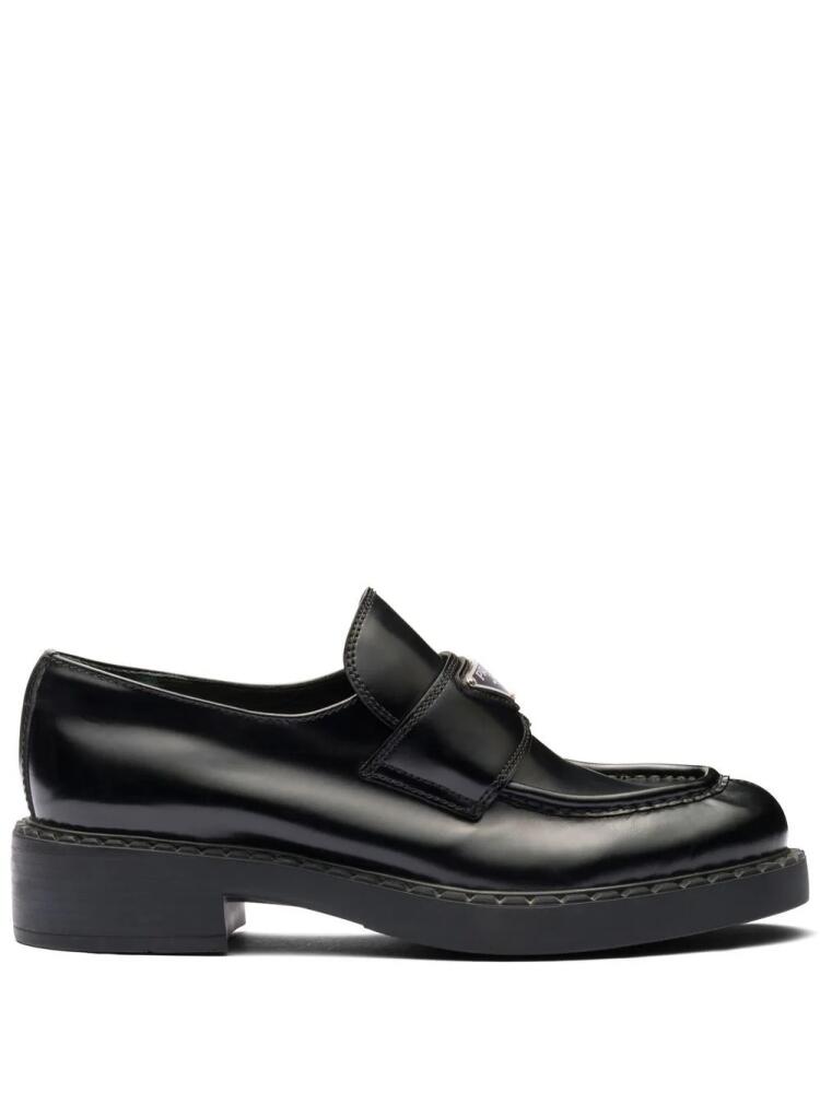 Prada Chocolate brushed leather loafers - Black Cover