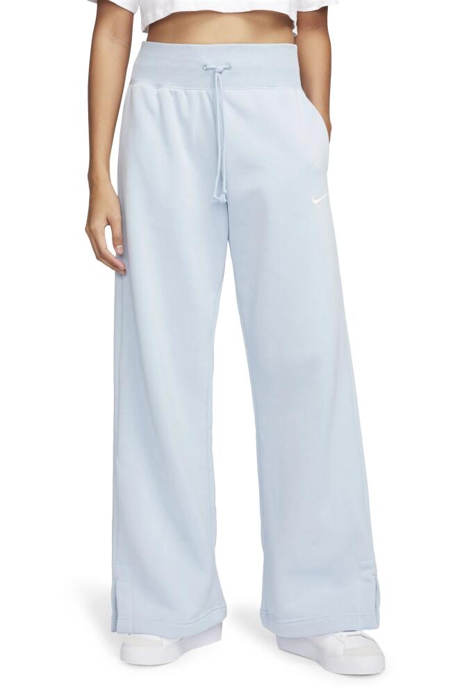 Nike Sportswear Phoenix High Waist Wide Leg Sweatpants in Light Armory Blue/Sail Cover