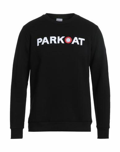 Parkoat Man Sweatshirt Black Cotton, Polyester Cover