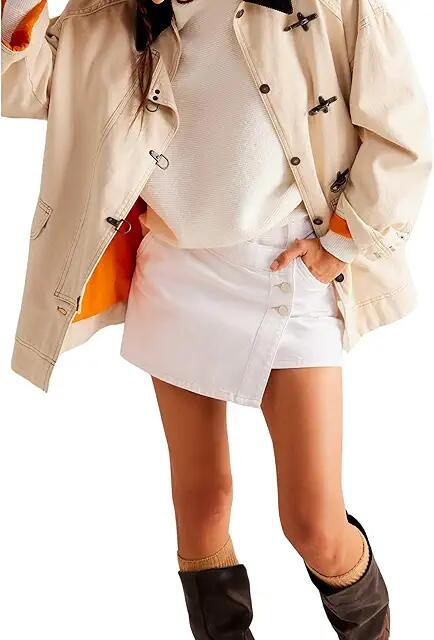 Free People Wynne Denim Skirt (Bright White) Women's Skirt Cover