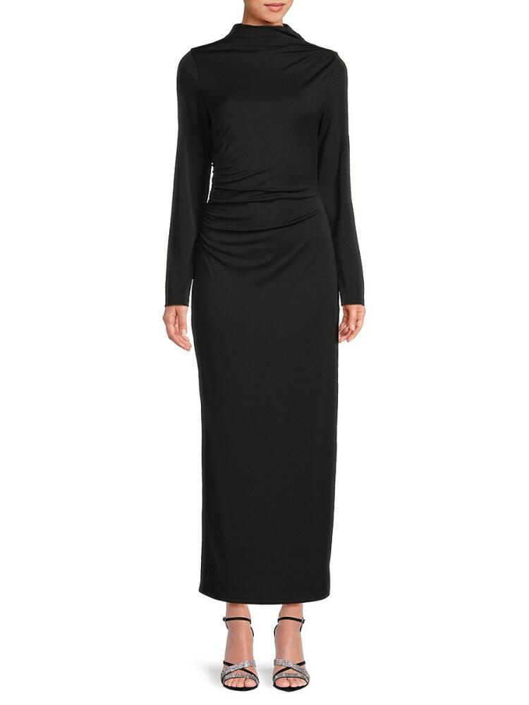 Area Stars Women's Slim Fit Ruched Maxi Dress - Black Cover