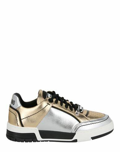 Moschino Metallic Colorblocked Low-top Sneakers Woman Lace-up shoes Multicolored Polyurethane Cover