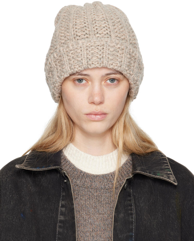 Maison Margiela Beige Shetland Beanie Cover