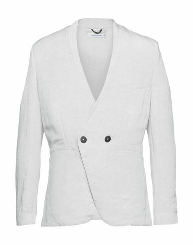 Nostrasantissima Man Blazer Light grey Viscose, Linen Cover