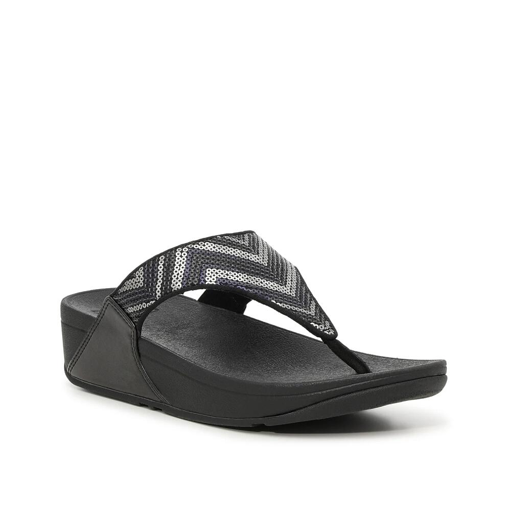 FitFlop Lulu Sequin Wedge Sandal | Women's | Black Cover