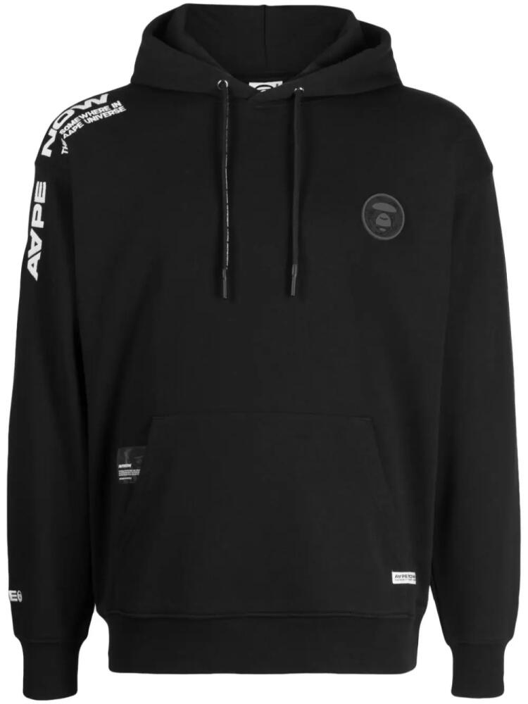 AAPE BY *A BATHING APE® logo-print drawstring hoodie - Black Cover