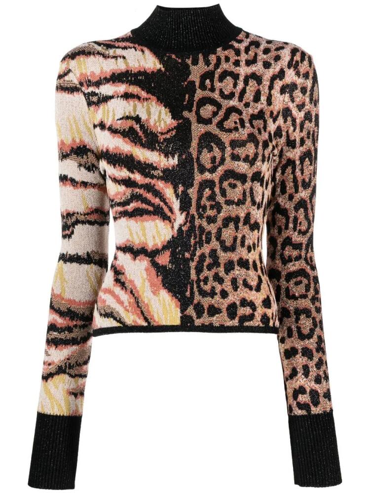 Roberto Cavalli jacquard mock-neck jumper - Pink Cover