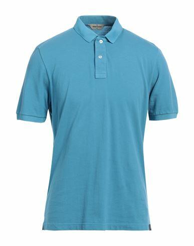 Gran Sasso Man Polo shirt Azure Cotton Cover