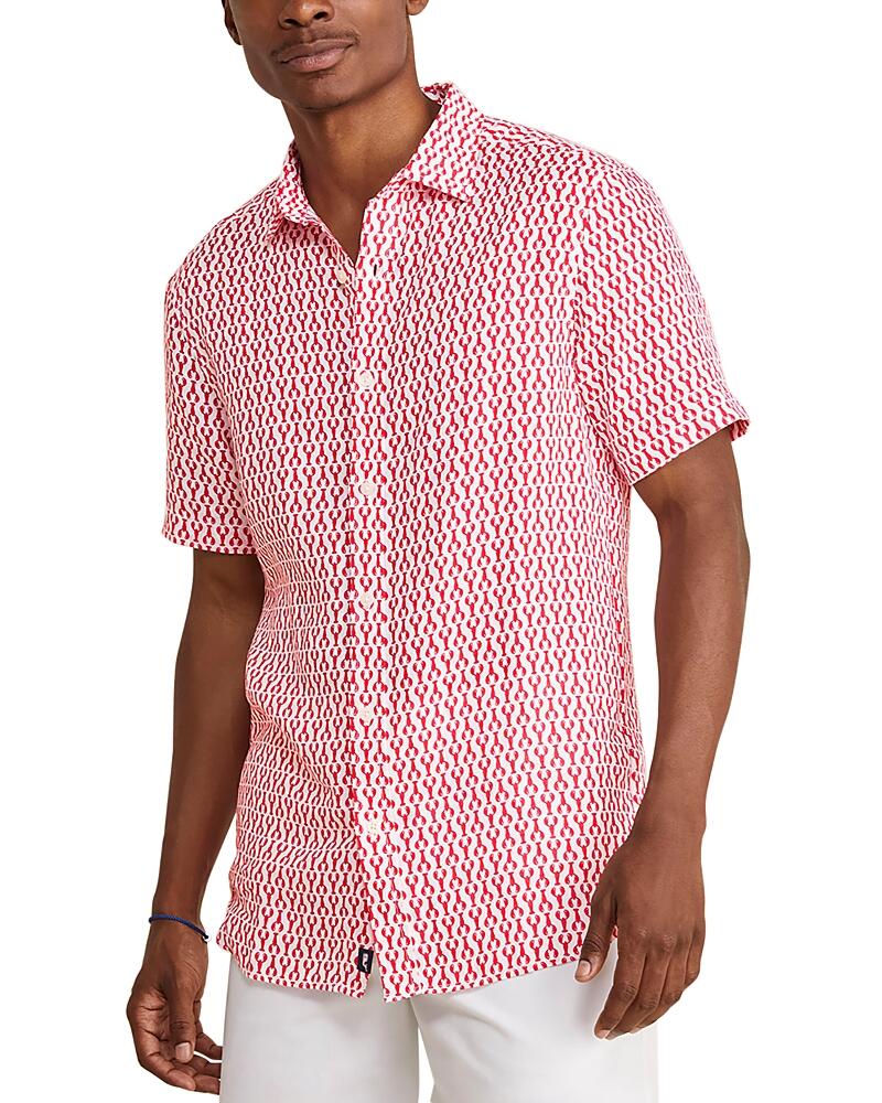 Vineyard Vines Micro Lobster Linen Printed Button Down Shirt Cover