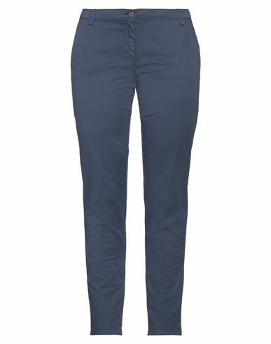 Trussardi Jeans Woman Pants Midnight blue Cotton, Elastane Cover