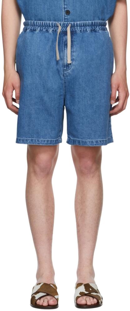 FRAME Blue Denim Shorts Cover