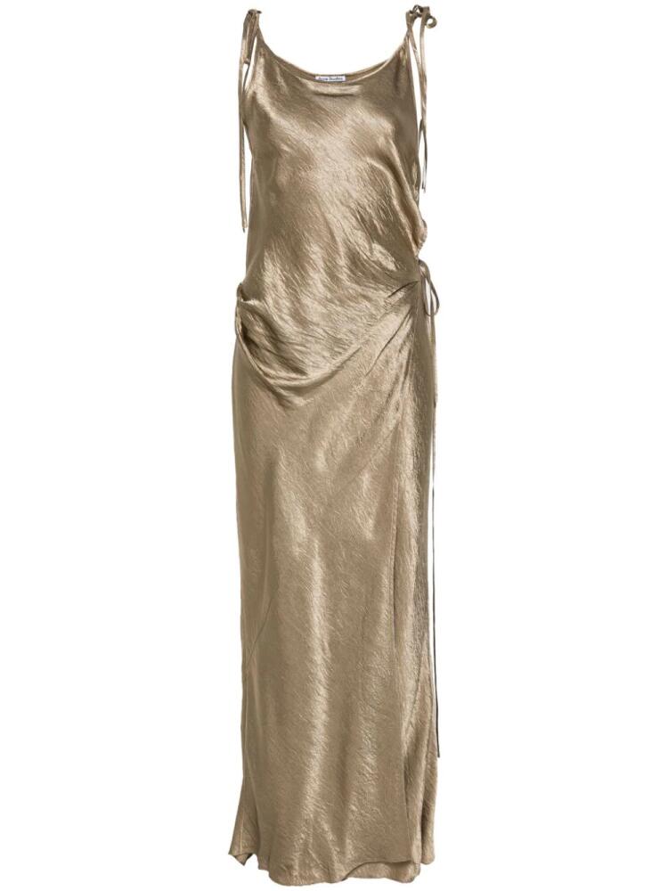 Acne Studios crinkled satin dress - Brown Cover