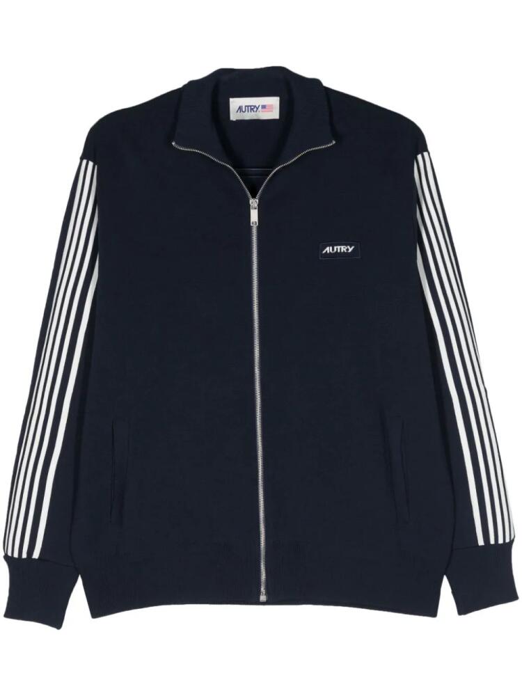 Autry logo-patch zip-up cardigan - Blue Cover